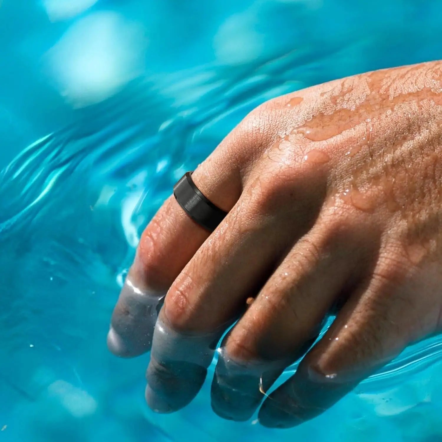 Stainless Steel Rings for Men, Colors: Black Golden Silvery Color, US Sizes 6-13, Men's Simple Band Rings