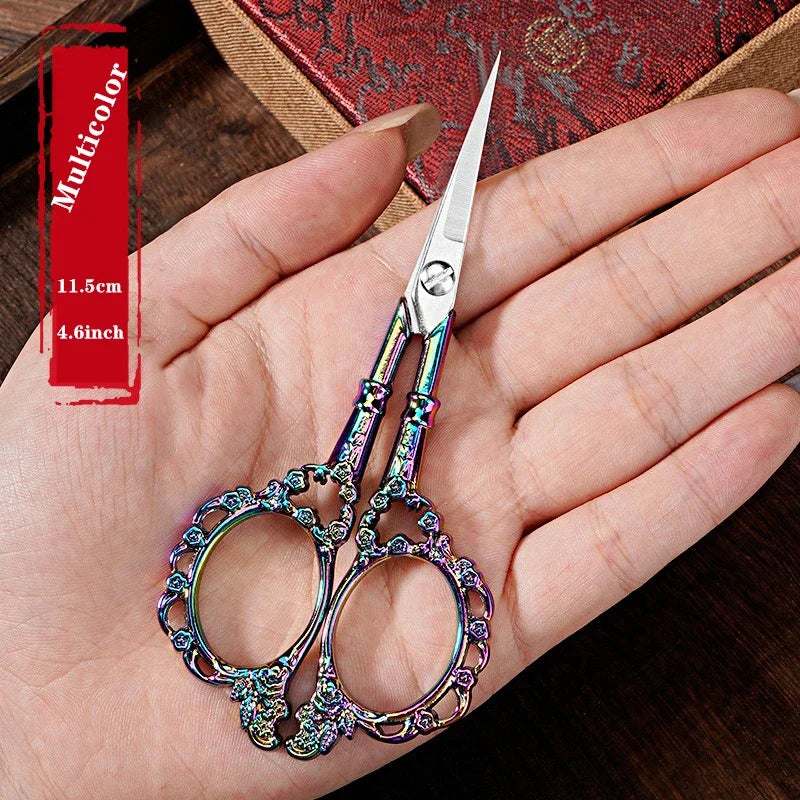 Retro Zakka Stainless Steel Antique Vintage Scissors Sewing Grooming Fishing Thread Cutter Paper Embroidery Cross-stitch Shea