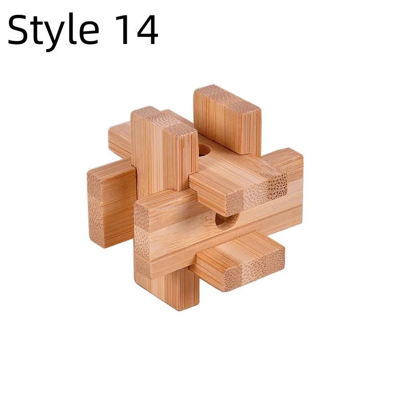New Wooden Kong Ming Lock Lu Ban Lock IQ Brain Teaser Educational Toy Children Montessori 3D Puzzles Game Unlock Toys Kid Adu