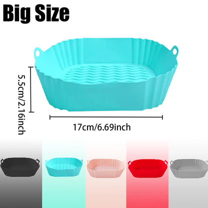 Silicone Air Fryer Liners Pot,Airfryer Basket Cooking Gadgets ,Reusable Baking Tray Non-stick Pizza Pan Oven Kitchen Accessor
