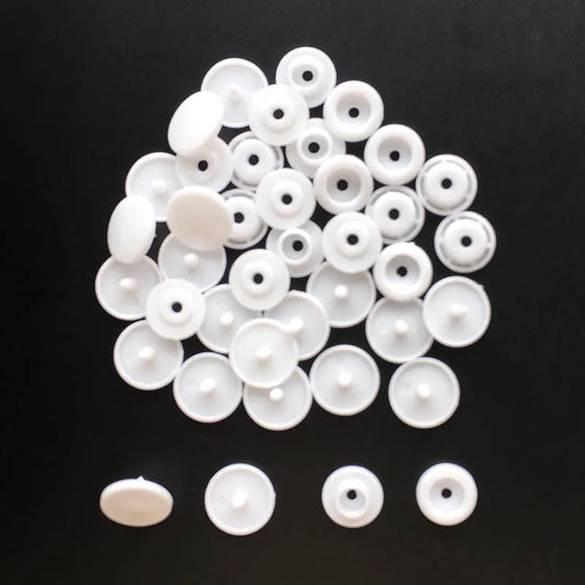50 Sets Round Snaps Buttons For Bib T5 Plastic Press Button Fastener Snap For Clothes Accessories DIY Crafts 24Colors