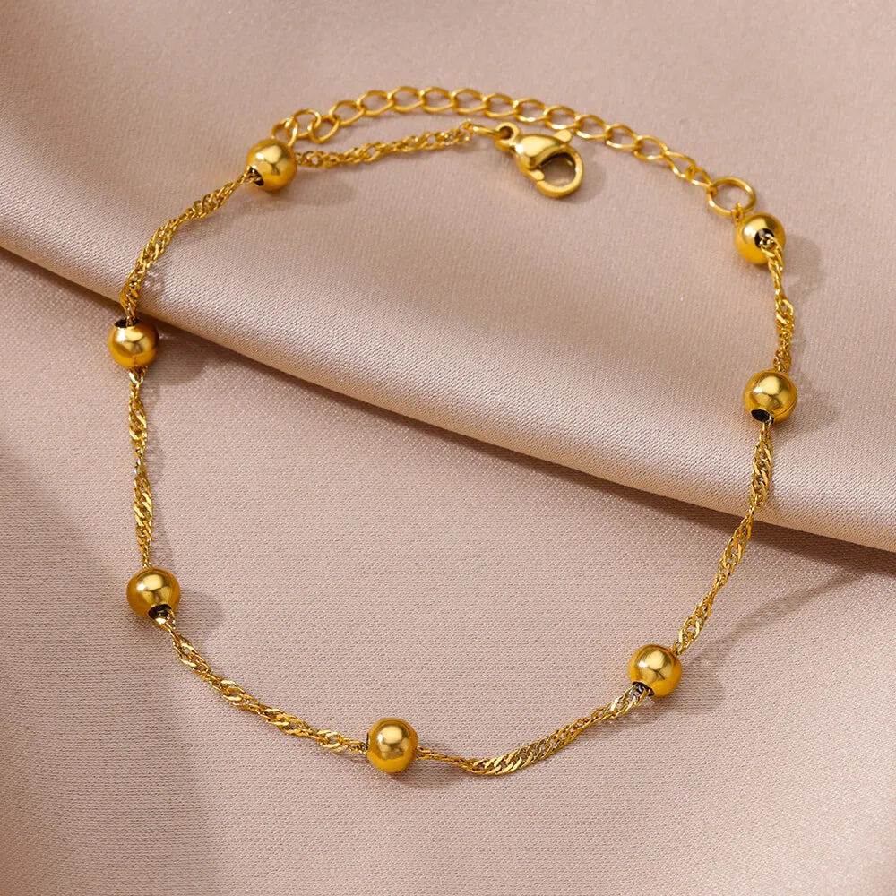 Anklets for women Foot bracelet women summer accessories Bracelet on the leg stainless steel ankle chain Jewelry - E