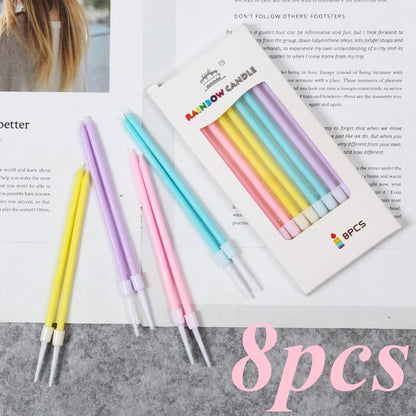 12/48pcs/1case Birthday Candles Spiral Cake Candles Long Thin Cake Candles For Wedding Party And Cake Decoration
