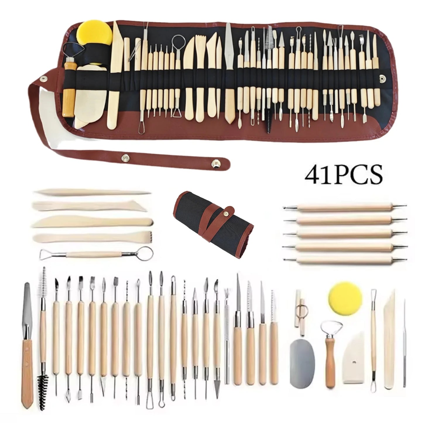 Pottery Clay Sculpting Tools Kit 8-61 Pcs/Set, Ceramic Wax Clays Carving Tools for Art Craft Pottery Sculpting Modeling Tool 