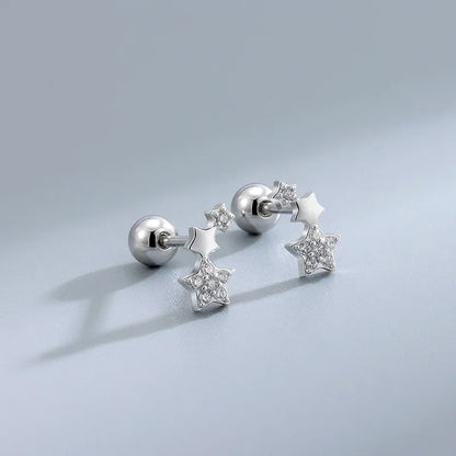 New Fashion Heart Stud Earrings for Women Hypoallergenic Screw Cartilage Helix Earring Girls Piercing Accessories Jewelry Gif