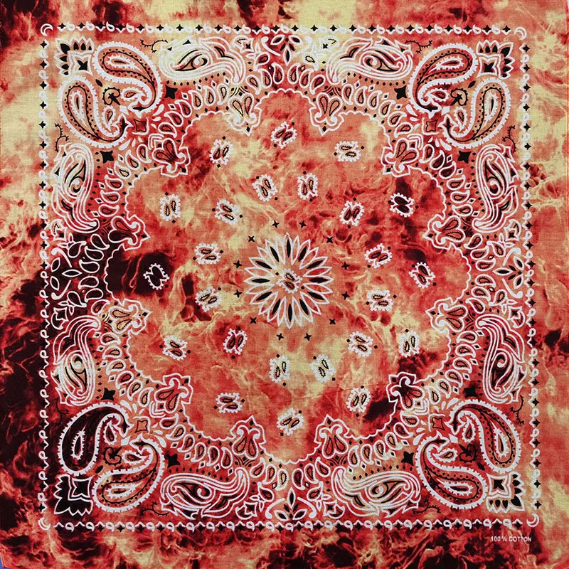 New Fashion Hip Hop 100% Cotton Bandana Square Scarf 55cm*55cm Black Red Paisley Headband Printed For Women/Men/Boys/Girls - 
