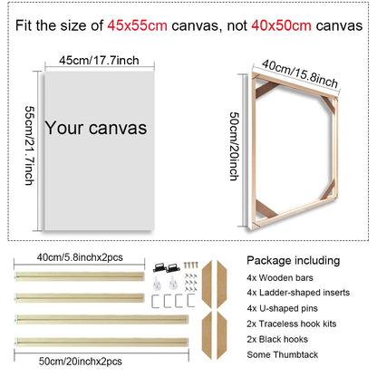 Various Sizes Canvas Frame Wooden Frames Natural Wooden Photo Oil Painting Canvas Diamond Painting Frames Canvas Wood Wall Fr