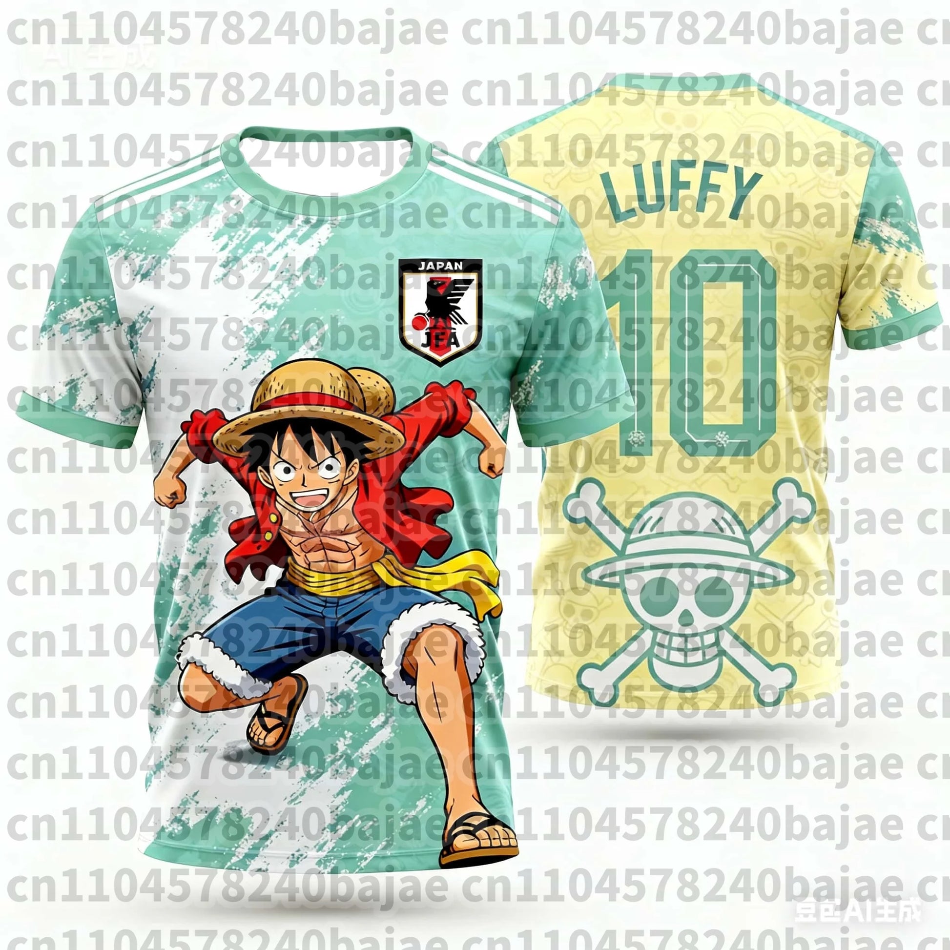 2026 Japan One Piece Luffy Football Jersey T-shirt Kids Football Special Jersey Kit Adult Men's Quick-Drying Sweatshirt