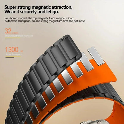 Magnetic Loop for Apple Watch Bands 44mm 40mm 49mm 45mm 41mm 38mm Silicone Bracelet iWatch Series 9 8 7 6 5 4 3 Se ultra 2 st