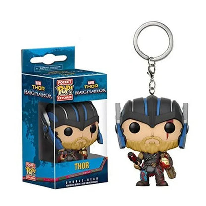 FUNKO Captain America Inro Man Deadpool Spider Man Thanos Thor Keychain Toys Vinyl Doll Collectible Toy Figures Best Kid Gift