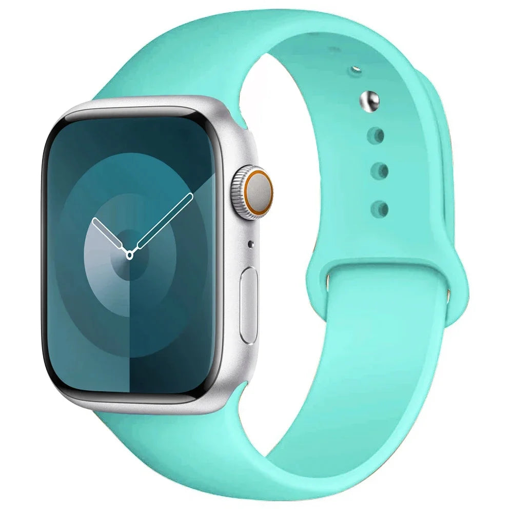 Silicone Band For Apple Watch strap 44mm 45mm 40mm 41mm 42-38mm 45 mm sport bracelet iwatch series 8 7 6 5 4 3 SE 9 Ultra 2 4