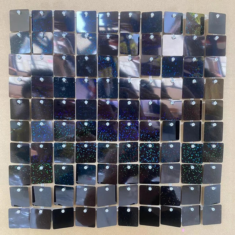 6-30Pcs Colorful Glitter Sequins Background Wall Panels Light Gold Square Shiny Panels Wedding Birthday Christmas Party Backd