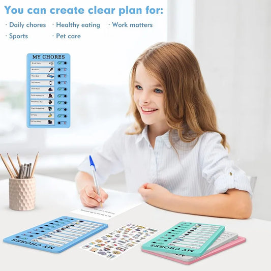 Reusable My Chores Checklist Task Board Daily Schedule Planner Memo Chore Chart Kid Responsibility Behavior Self Discipline C