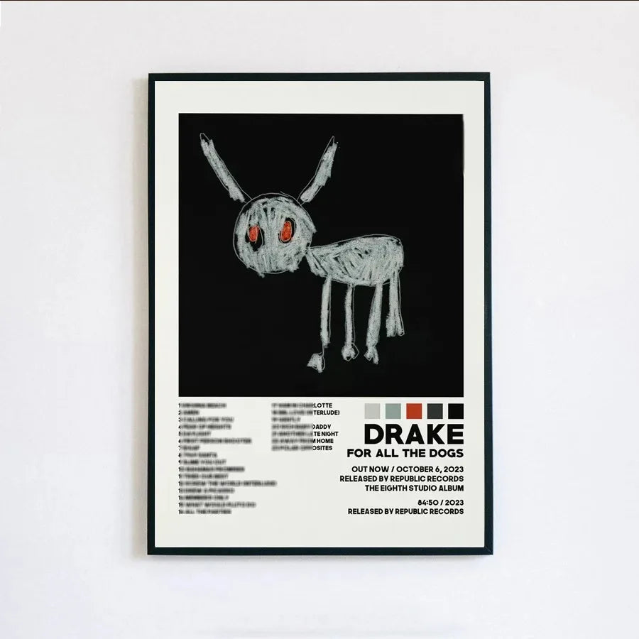 Poster Prints New Drake Views Take Care Her Loss Dogs Music Album Cover Canvas Painting Wall Art Picture Living Room Home Dec