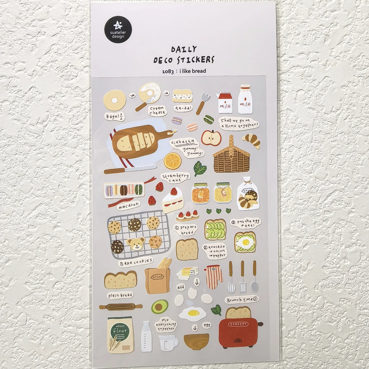 Korean Import Suatelier Baking Bread Cake Desserts Food Stickers Scrapbooking Diy Journal Stationery Sticker Deco School Supp