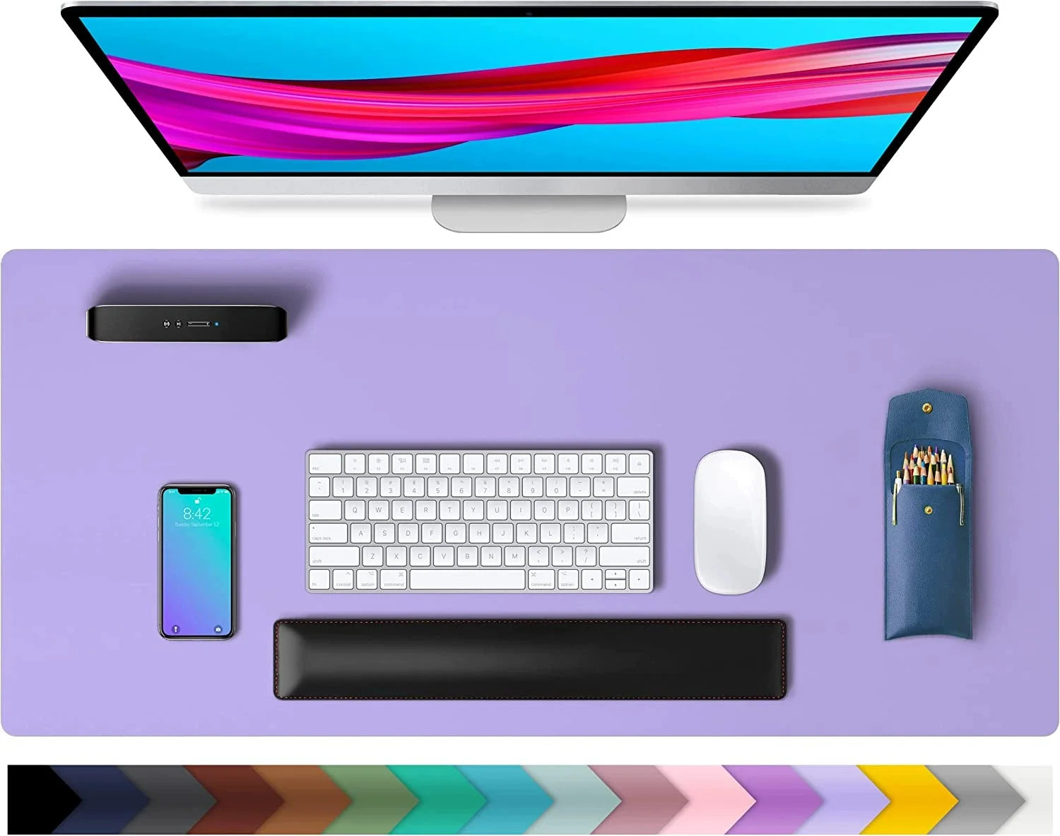 1 Pcs Large Size 600*300mm Office Desk Protector Mat PU Leather Waterproof Mouse Pad Desktop Keyboard Desk Pad Gaming Mousepa
