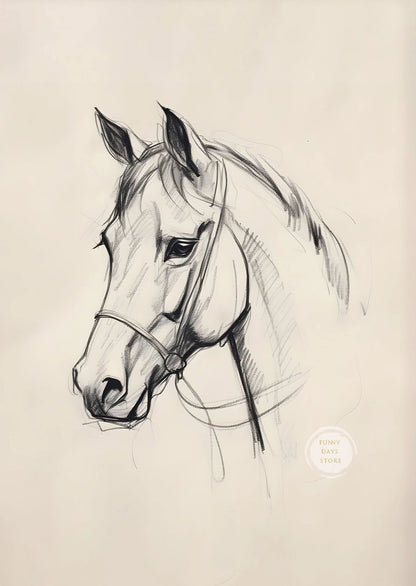 Vintage Polo Etching Horse Jockey Canvas Painting Print Antique Equestrian Farmhouse Animal Rustic Wall Art Room Home Decor