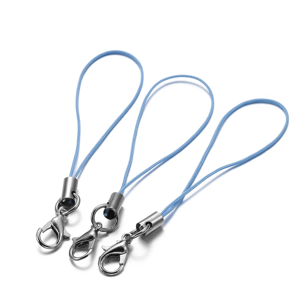 20/50/100Pcs Lanyard Lariat Strap Cords Lobster Clasp Rope Keychain Hooks Mobile Set Charms Keyring Pendant Key Ring Accessor