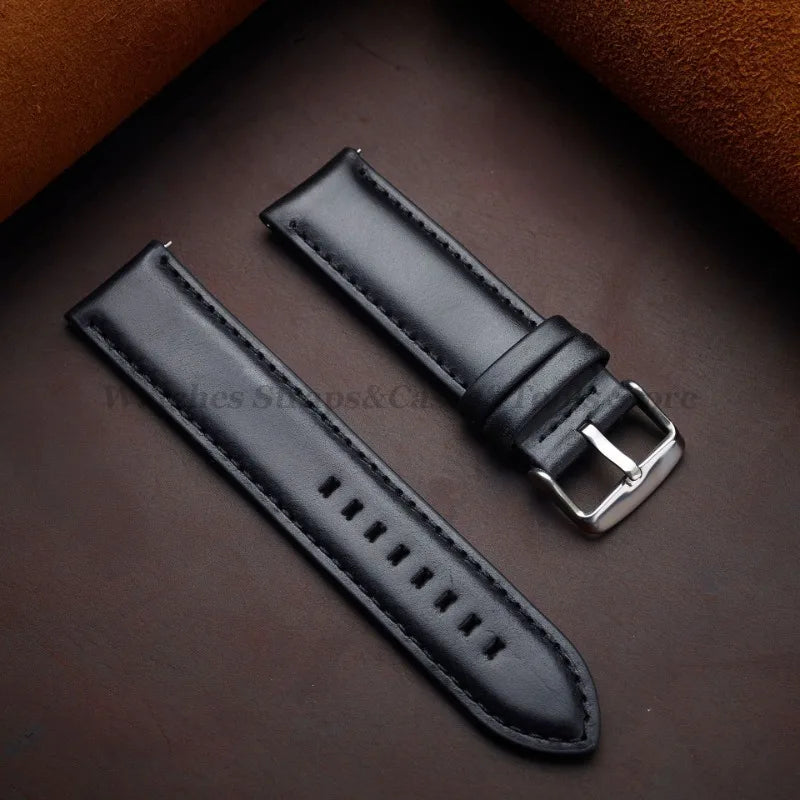 Genuine Leather Watchband 18mm 20mm 22mm 24mm 26mm Vintage Cowhide Watch Strap for DW Quick Release Bracelet Universal Wristb