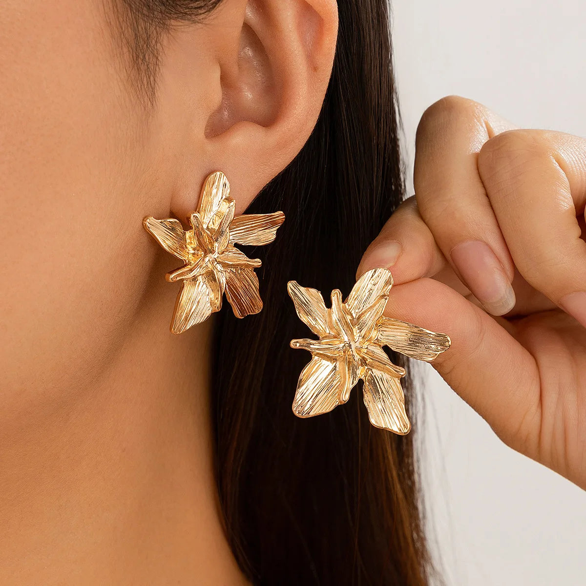 Personality Design Double Layered Big Flower Ring for Women Trend Punk Party Adjustable Finger Rings Fashion Jewelry Gift - 6