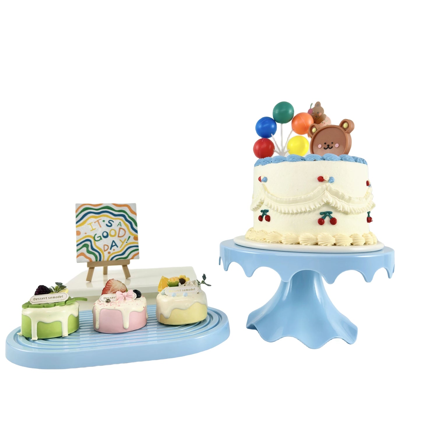 one piece Cake Stand and Cupcake Stands Holder Fruits Dessert Display Plate for Baby Shower Wedding Birthday Party Celebratio