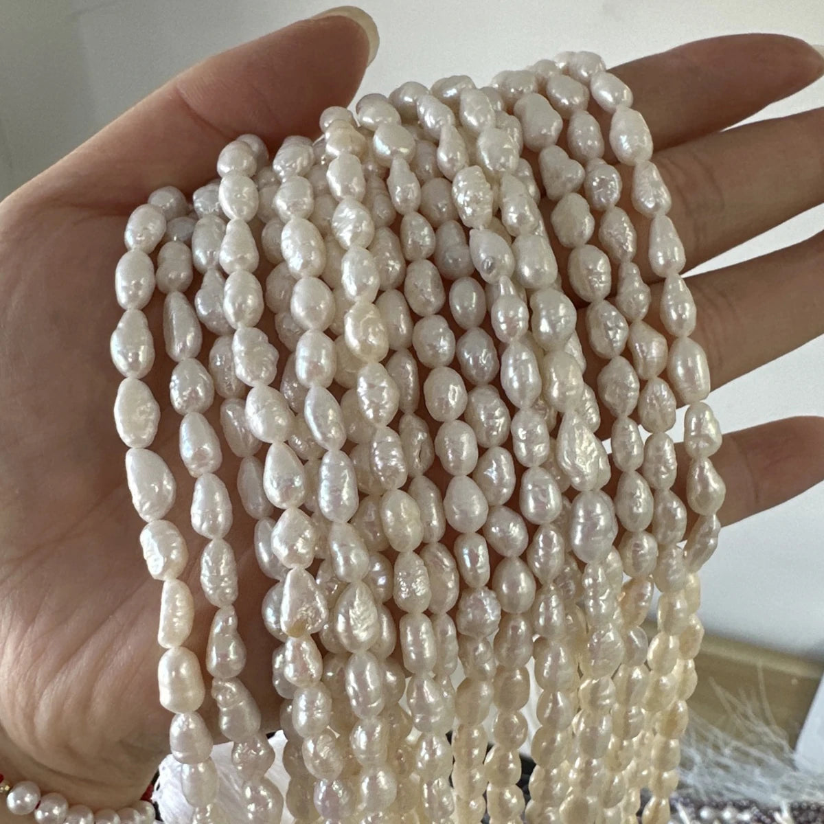 A 4.5-5.5mm Irregular Baroque Natural Freshwater Pearls Semi-Finished Beads for Jewelry Making DIY Necklace Bracelet Accessor