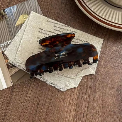 1Pc Elegant Vintage French Hair Clip Two-Tone with Wood Grain & Marbled Design Perfect for Casual Daily Dressing Cute Hair Cl