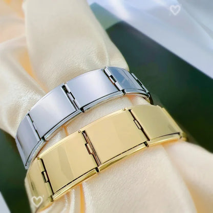 2025 Fashion Functional Elastic Bracelet Modular Bulk Italian Charms Links Fit Bracelet Stainless Steel Jewelry