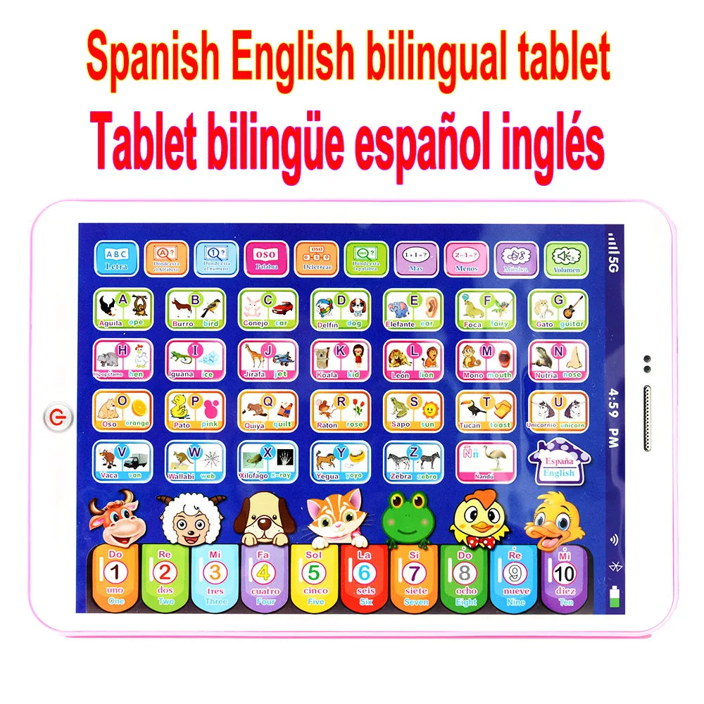 Spanish Alphabet Child Tablet Point Read Touch Enable Laptop Compluter Educational Toys Play Mobel Details for Children's Gif