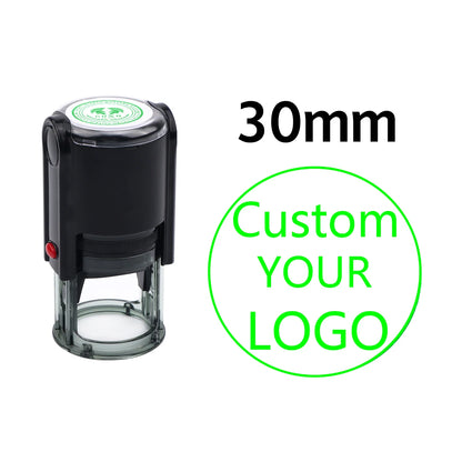 Custom Stamp Round Self Inking,Personalized Stamp 25/30/40/50mm Monogram LOGO Design Rubber Stampswith 4 Optional Ink Colors 