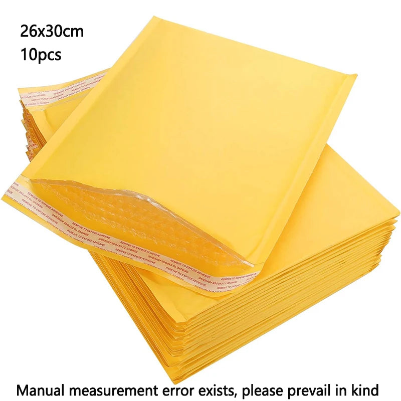 Kraft Bubble Mailers Self Seal Adhesive Shipping Bags, Cushioning Padded Envelopes for Shipping, Mailing, Packaging - 26x30cm