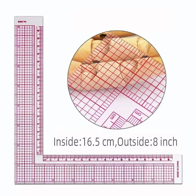 ‌L-Shaped Quilting Ruler - Right-Angle Sewing Tool for Fabric Cutting, Patchwork, Drawing & Craft (Multi-Purpose Technical Ru