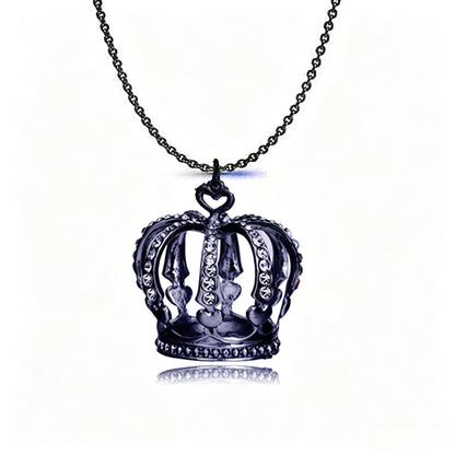 Elegant Crown Pendant Necklace Large Clavicle Chain Sweater Chain Fashion Jewelry Accessory Multiple Colors for Women Girls G