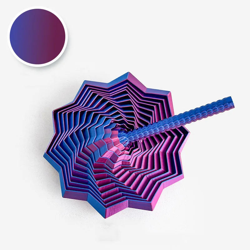 3D Printing Expanded Sensory Fidget Star Model Visual Illusion Hexagon Whirling Spiral Ornaments Stress Relief Board Game - P