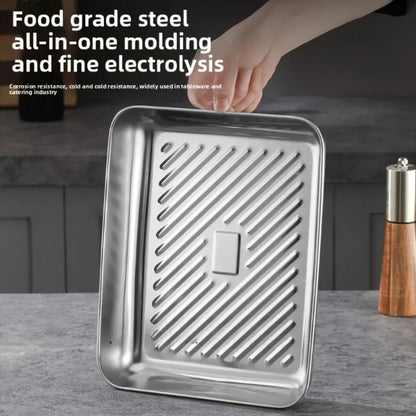 Pro Stainless Baking Trays! 3pcs with Lids - Non-Stick & Easy-Clean. Perfect for Roasting Veggies/Meats. Home & Restaurant Gr