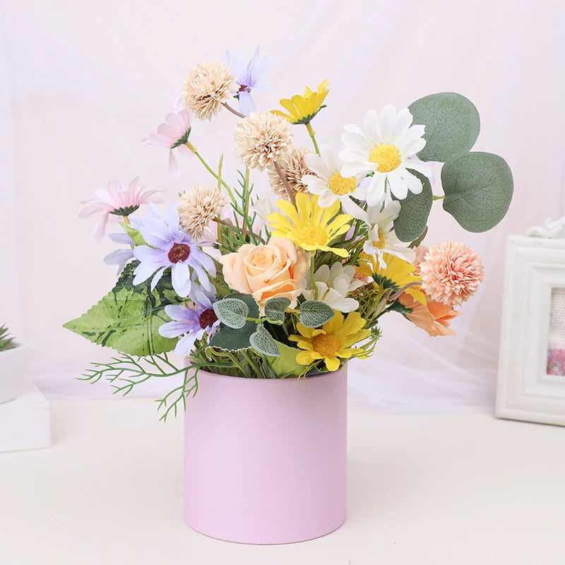12x12cm Flower Box Round Cardboard Gift Boxes Wedding Party Rose Flower Packaging Decoration Valentine's Day Gifts Wrapping B