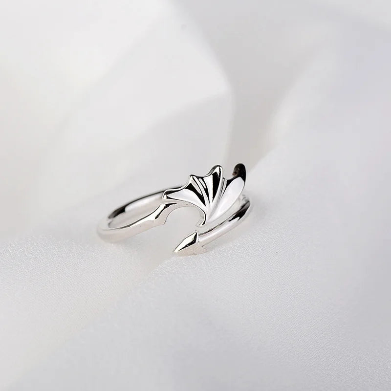Retro Angel Demon Wings Open Ring for Women Couples Punk Gothic Adjustable Finger Jewelry Accessories Hip Hop Gifts - 991237
