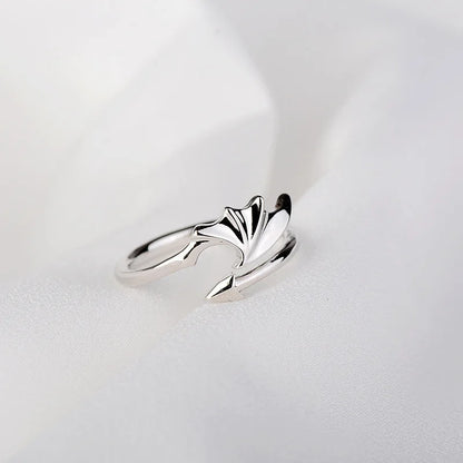 Retro Angel Demon Wings Open Ring for Women Couples Punk Gothic Adjustable Finger Jewelry Accessories Hip Hop Gifts - 991237