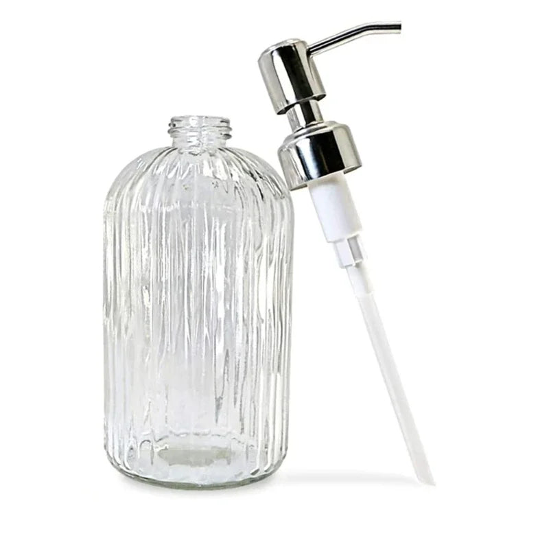 Soap Dispenser Bathroom Clear Glass Empty Refill Subbottle Detergent Kitchen Hand Sanitizers Shower Gel Shampoo Bottles - Cle