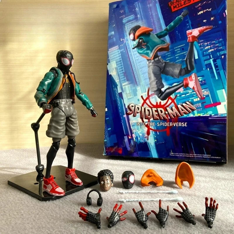 Sv Action Spiderman Miles Morales Action Figure Collection Sentinel Marvel Spider-Man Into the Spider Verse Figures Model Toy