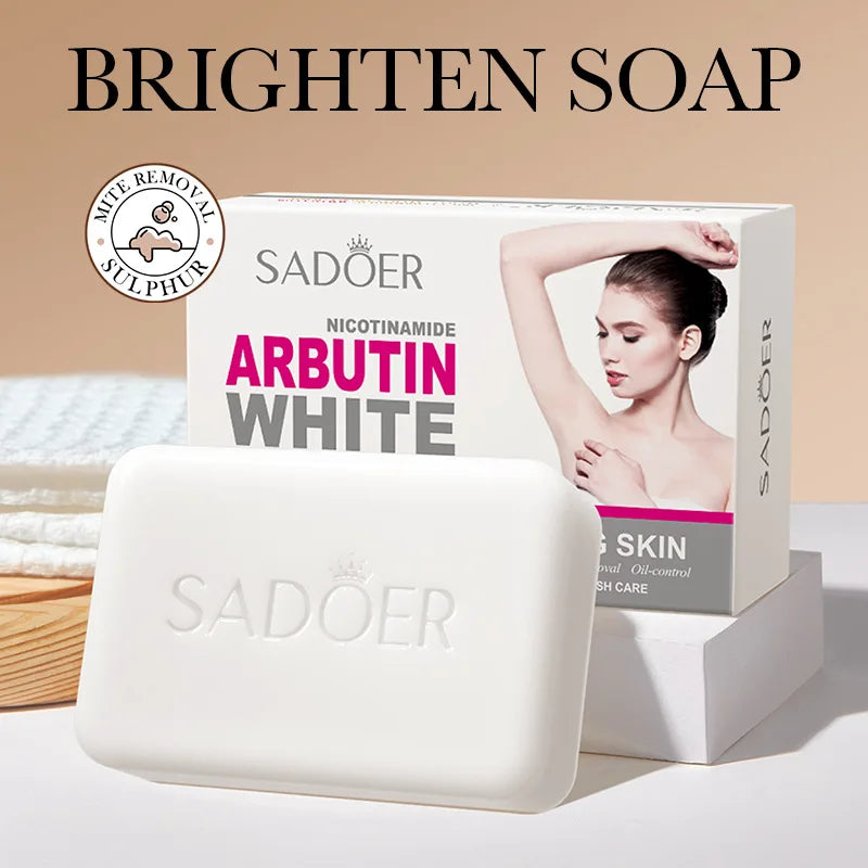 SADOER Niacinamide Arbutin Facial Soap Moisturizing Brightening Deep Cleansing Body Face Wash Foam Facial Cleanser Handmade S