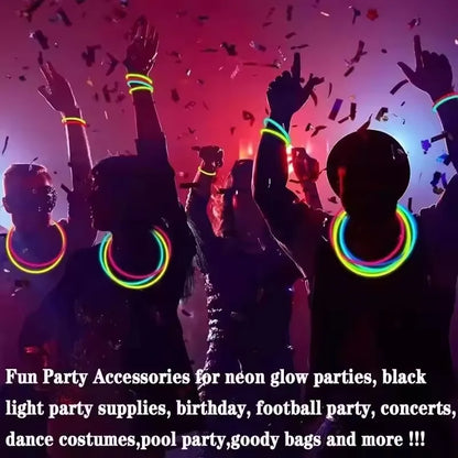 50/100Pcs Fluorescence Sticks Party Multicolor Glowing Stick Bright Colorful Light Bright Bendable Glow Bracelet Party Suppli