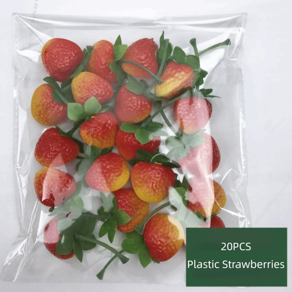 20PCS Multicolor Simulation Fruits Vegetables Plastic Room Decoration Food Model Photography Props DIY Fake Cherry Lemon Pato