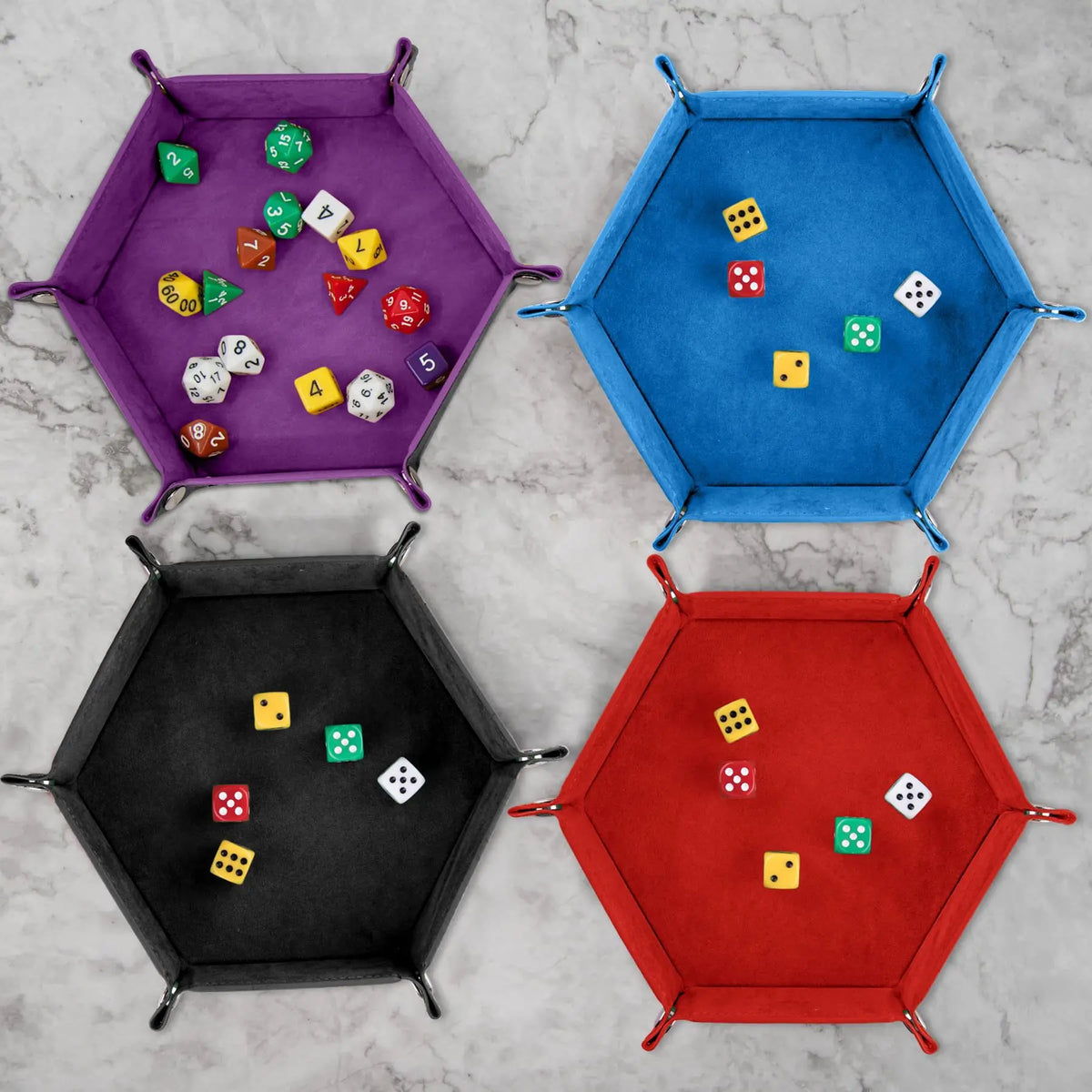 Hexagonal Felt Dice Tray Foldable Storage Box Game Tray Desktop Storage Box Jewelry Tray