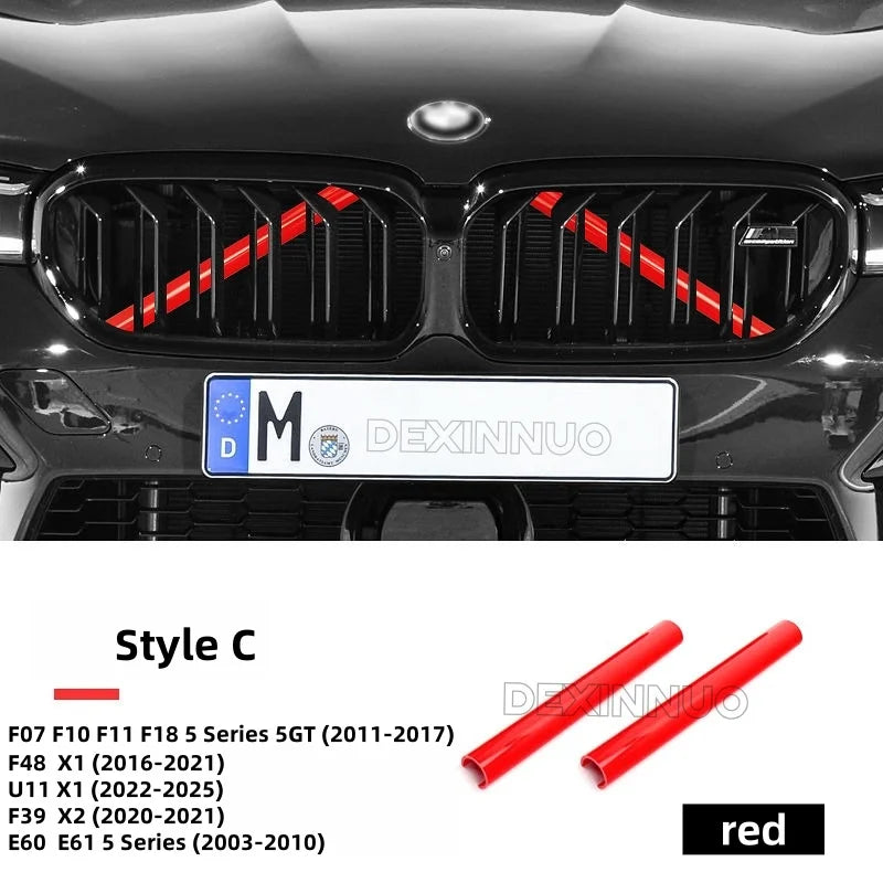 Car Front Grille Trim Strips For BMW E60 F07 F10 F20 F22 F25 F30 F32 F39 F44 F46 F48 G11 G12 G30 G32 G01 G02 G05 G20 1-7Serie