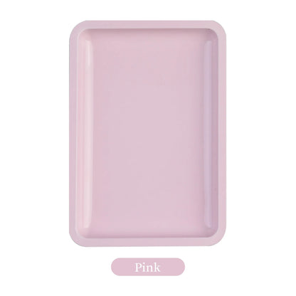 1PC Square Stainless Steel Cosmetic Storage Tray Nail Art Manicure Plate Tweezers Clippers Pens Container False Nails Dish To