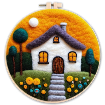 Needle Felting Kit For Beginner Wool Painting Kit DIY Felt Wool Needle Felt Set Tool Landscape Gift Picture For Home Decors -