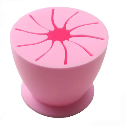 Vinyl Garbage Collection Box Vinyl Scrap Collector With Suction Cup Silicone Storage Ball Waste Box Scrapbooking - pink
