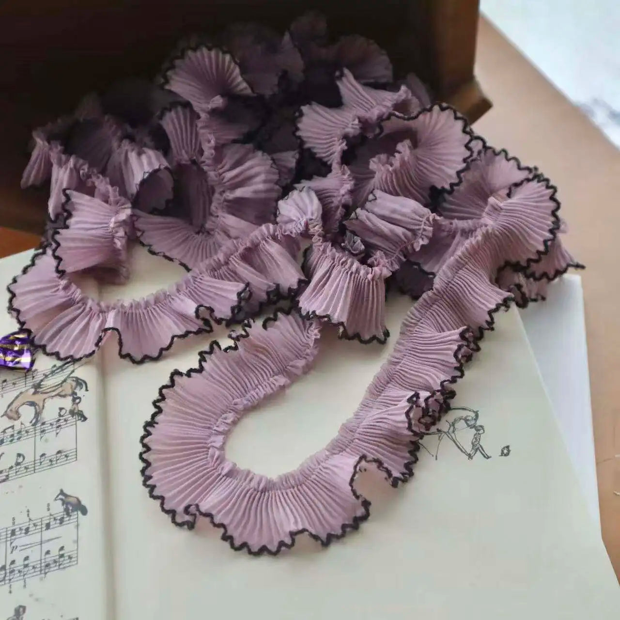 Colored 3cm Dog Teeth Collar Folded Lace for Dress Children's Clothing Skirt Collar Skirt Edge Garment Material Accessories X