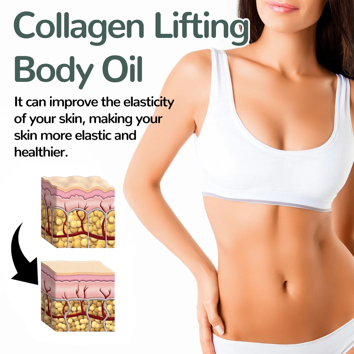 OceAura Collagen Body Oil Tighten Skin Elasticity Increased Moisturizing Body Smooth Non-greasy Rosemary After Shower Body Oi